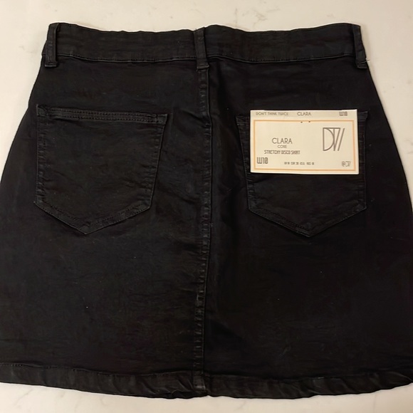 Black Denim Mini Skirt. Super stretchy and comfortable. BNWT. - Picture 3 of 4